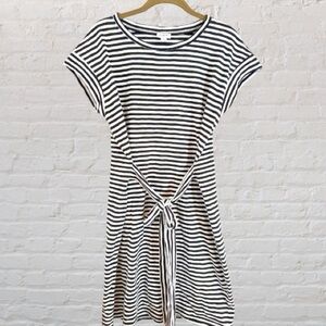J. Crew Black and White Striped Mini Dress NAUTICAL M